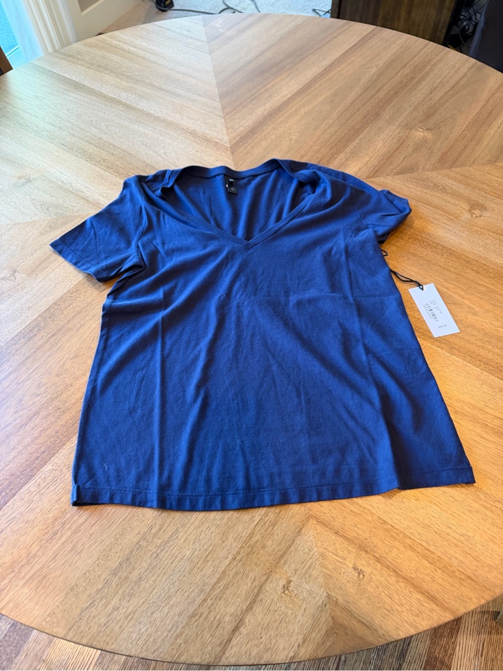 AG Adriano Goldschmied Navy V‑Neck Short Sleeve Tee